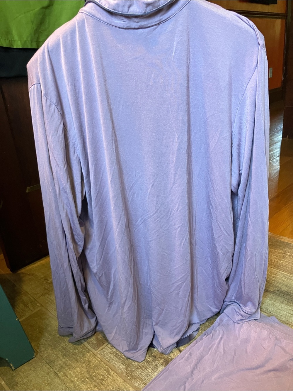 EBERJEY GISELE WOMENS TENCEL LONG PJ SET LAVENDER DUSK/IVORY - Picture 5 of 6